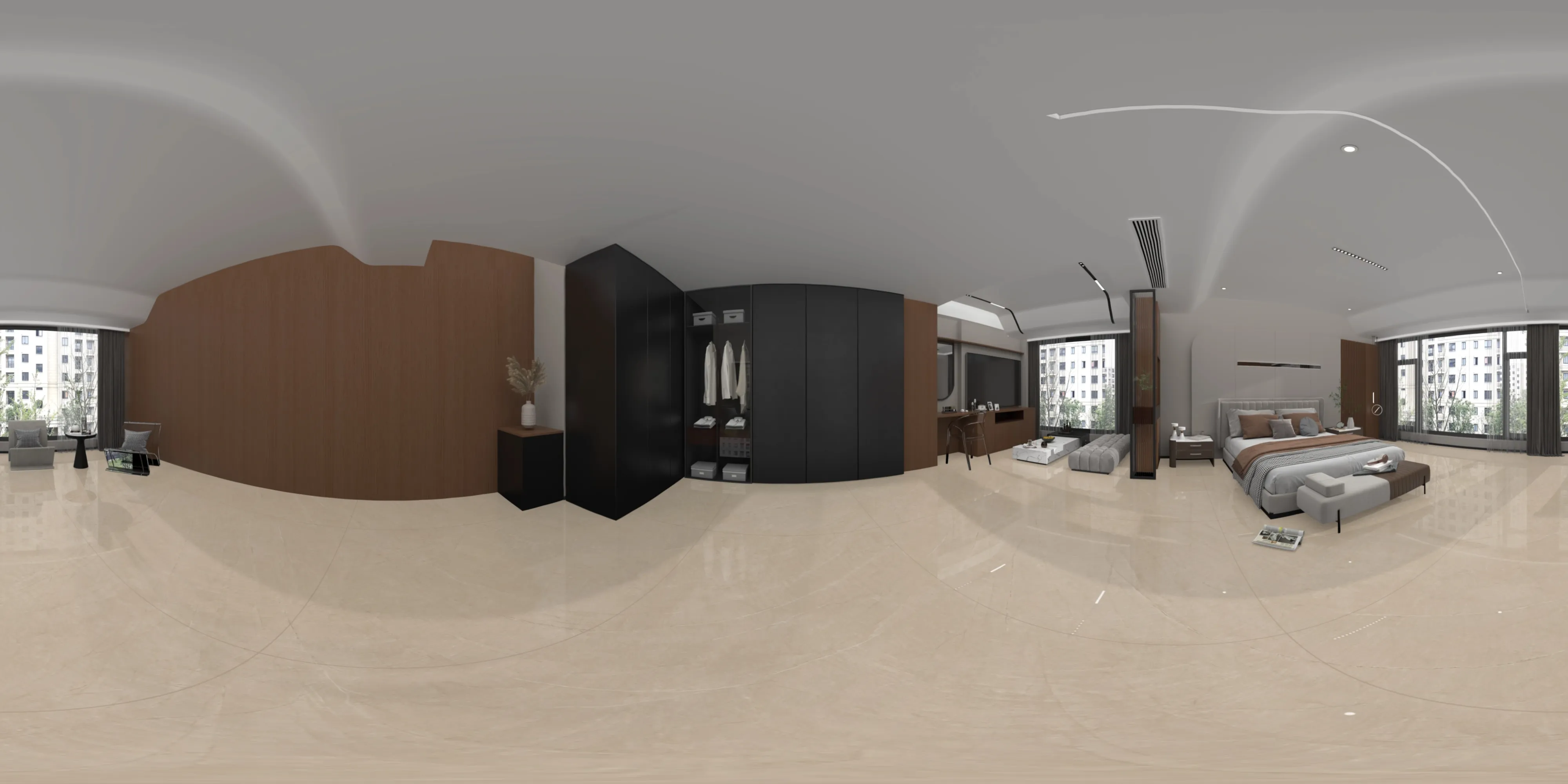 A 360 degree room with Albert Beige tiles