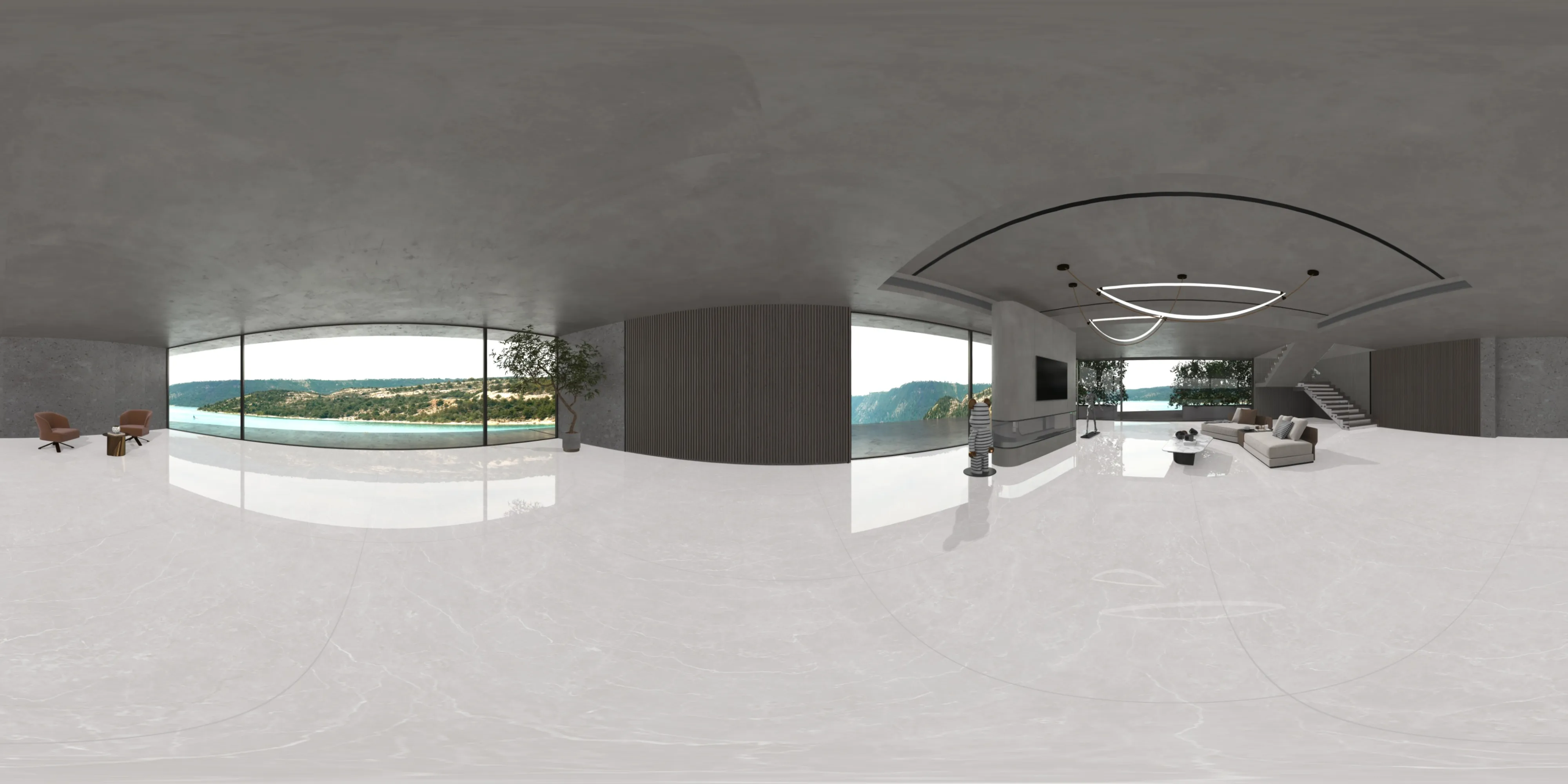 A 360 degree room with Aniksa Grey tiles