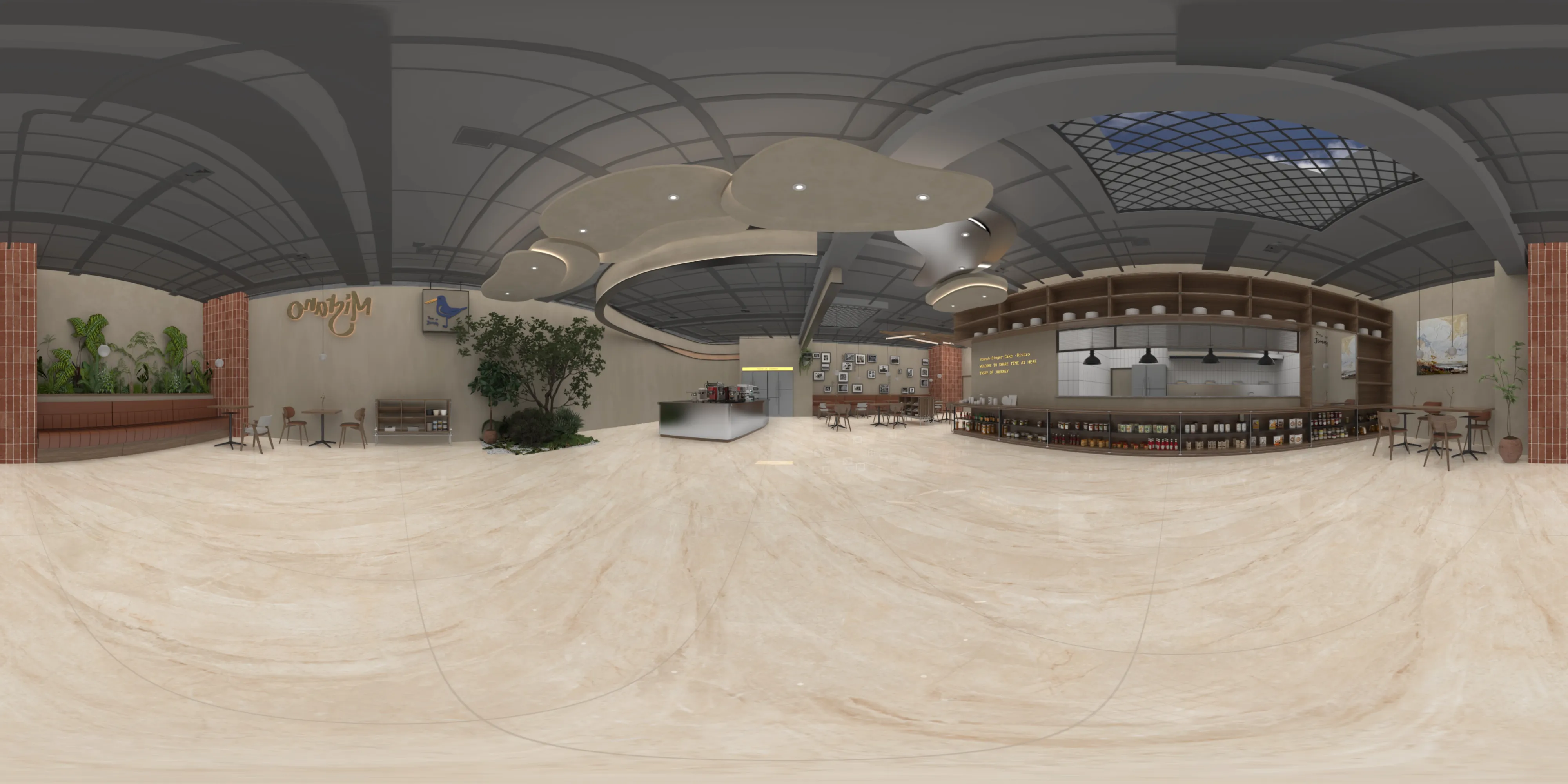 A 360 degree room with Avenue Beige tiles