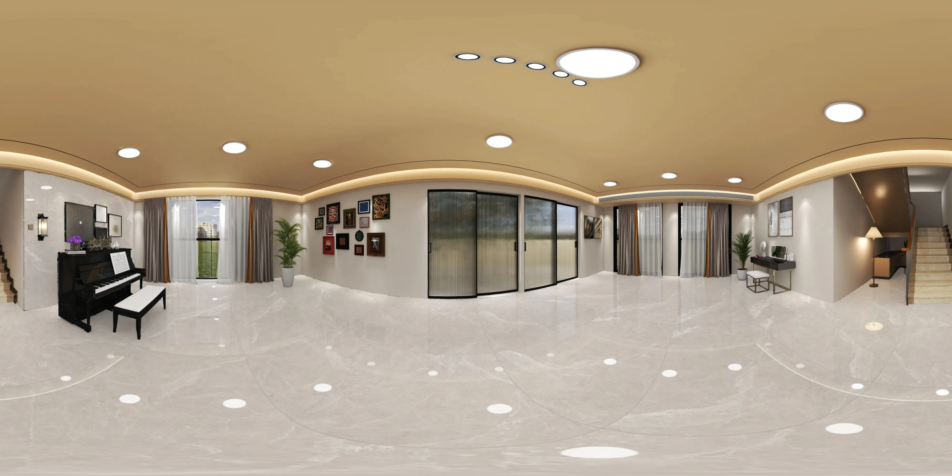 A 360 degree room with Berline Ash tiles