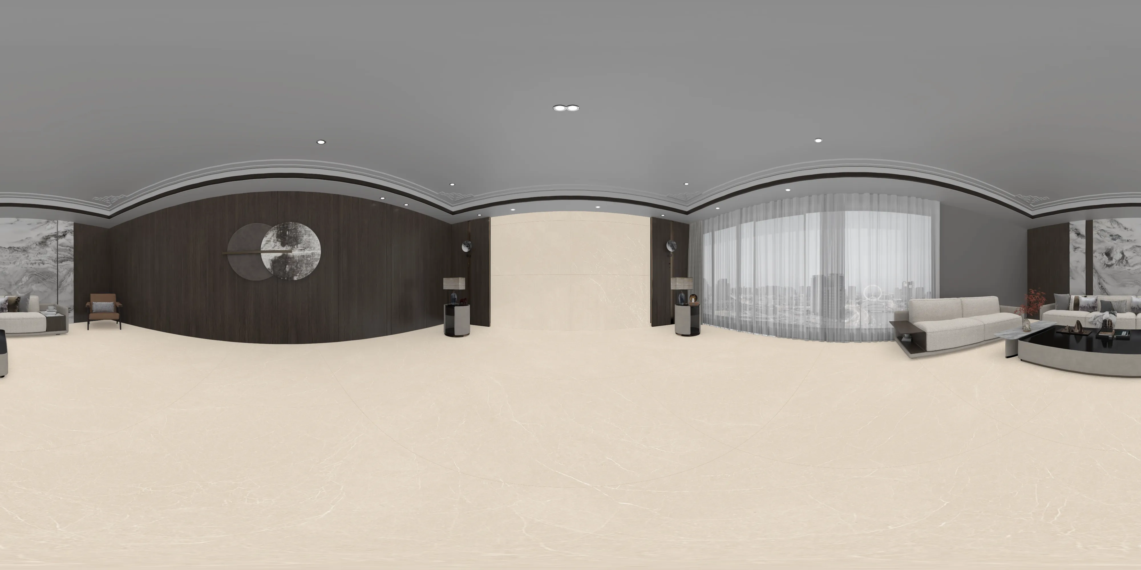 A 360 degree room with Calvero Camel tiles