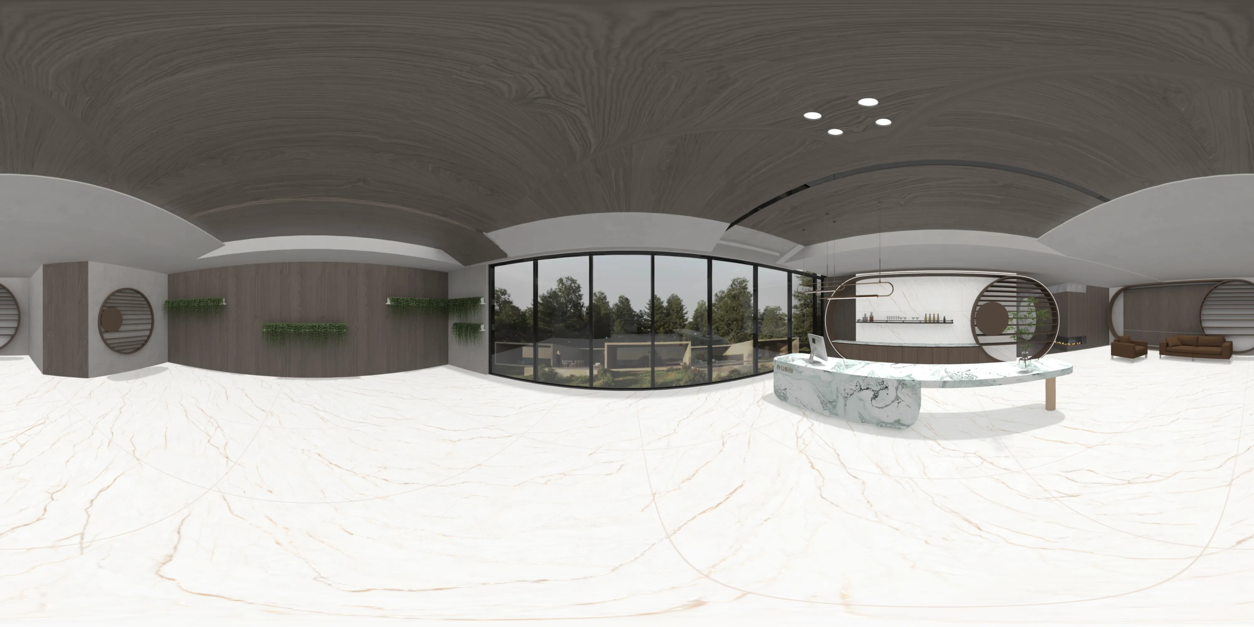 A 360 degree room with Carlo Golden tiles