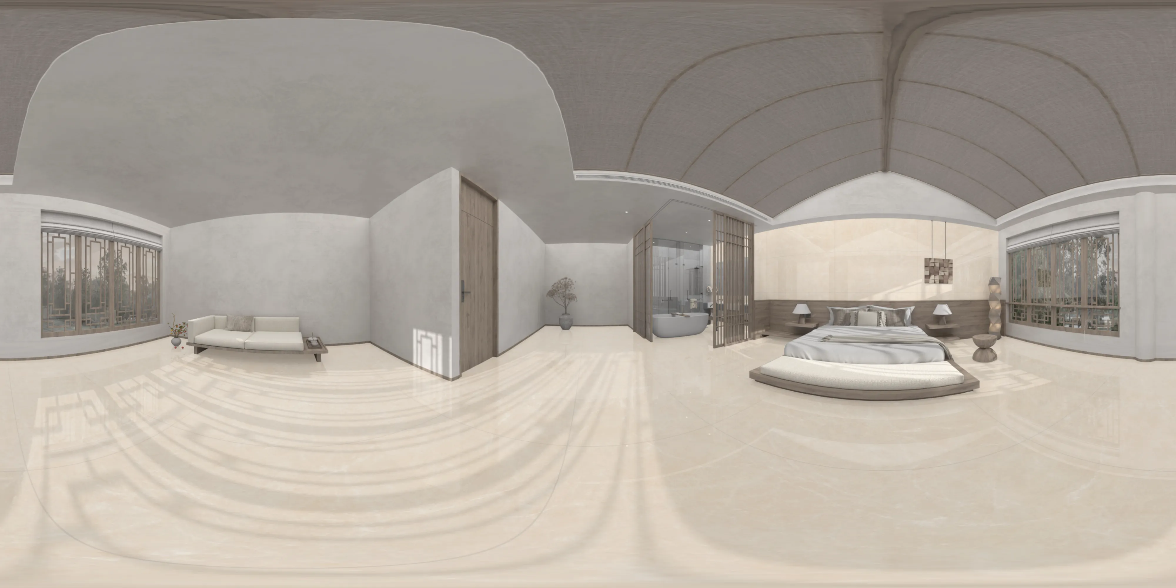 A 360 degree room with Castilla Crema tiles