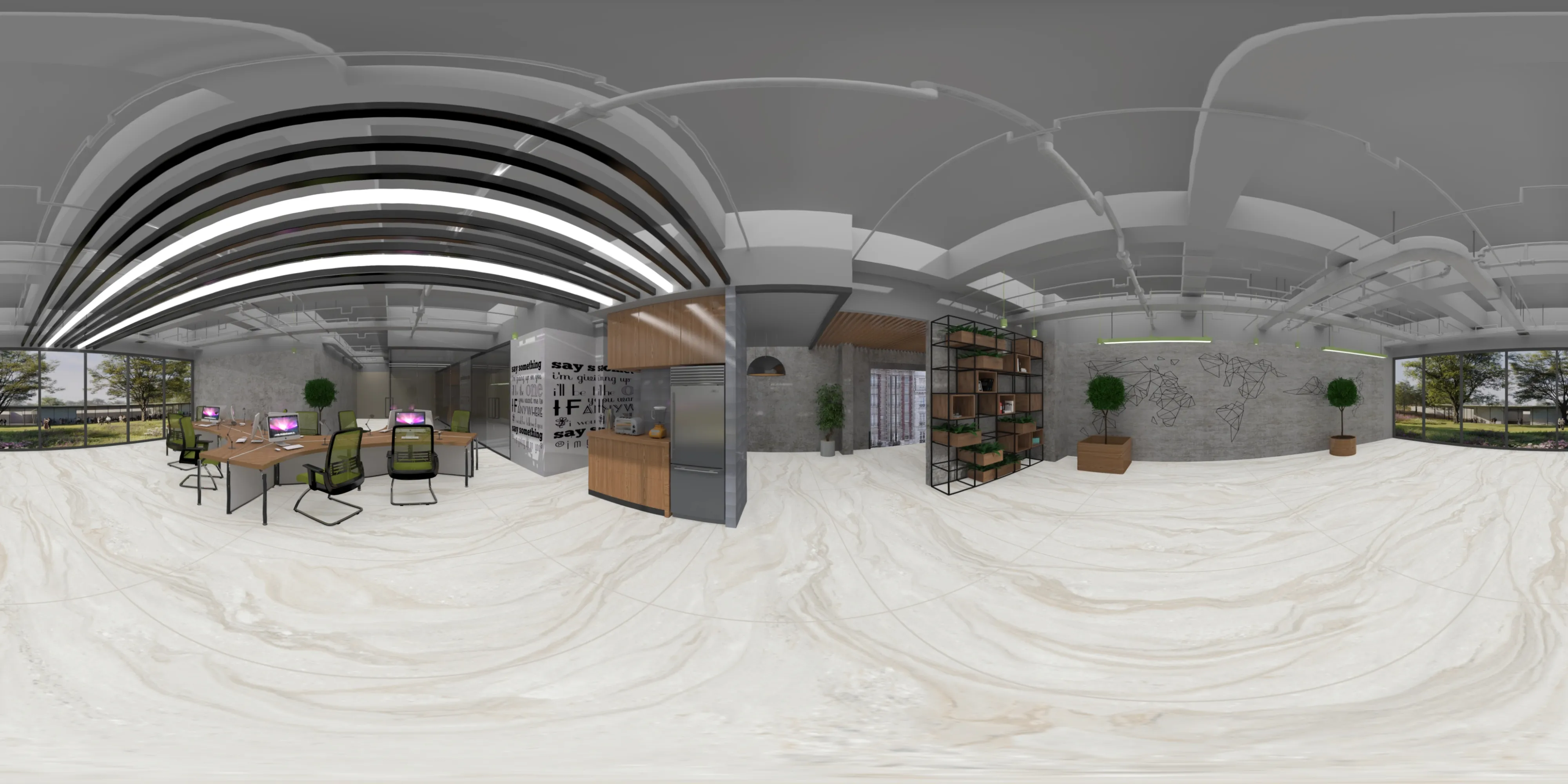 A 360 degree room with Classic Dyna Grey tiles