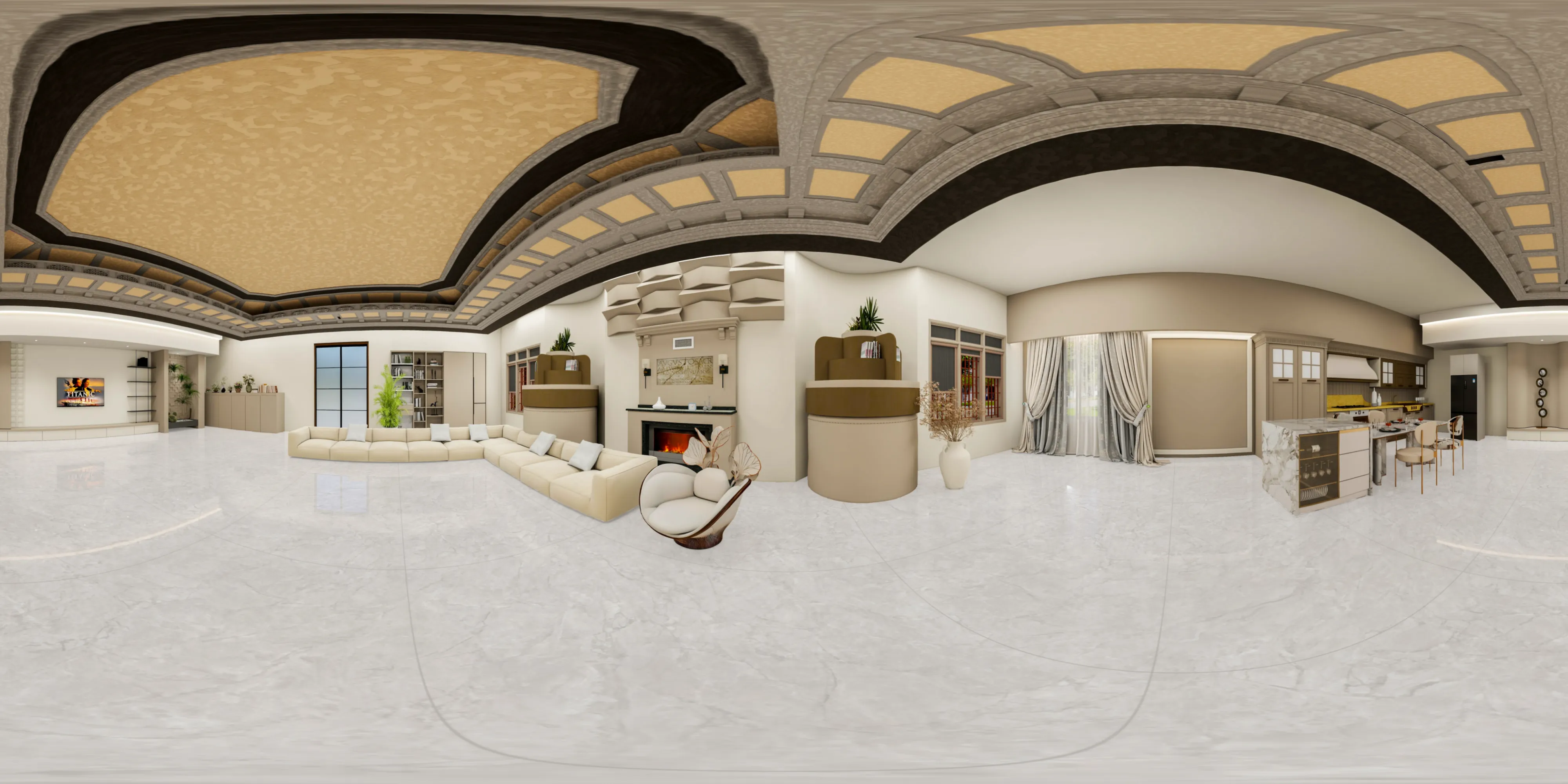 A 360 degree room with Dolmen Grey tiles