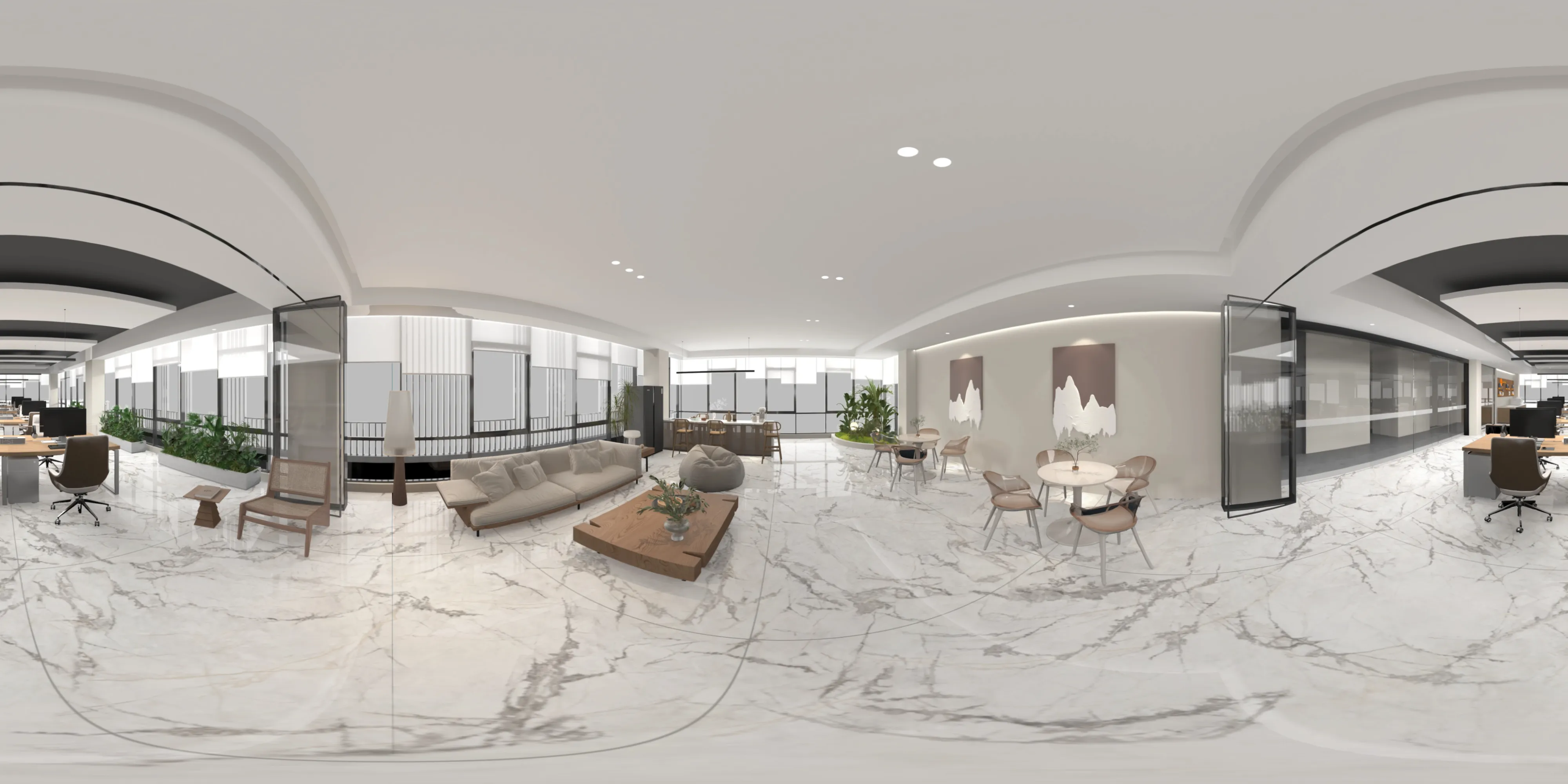 A 360 degree room with Epsilon White tiles