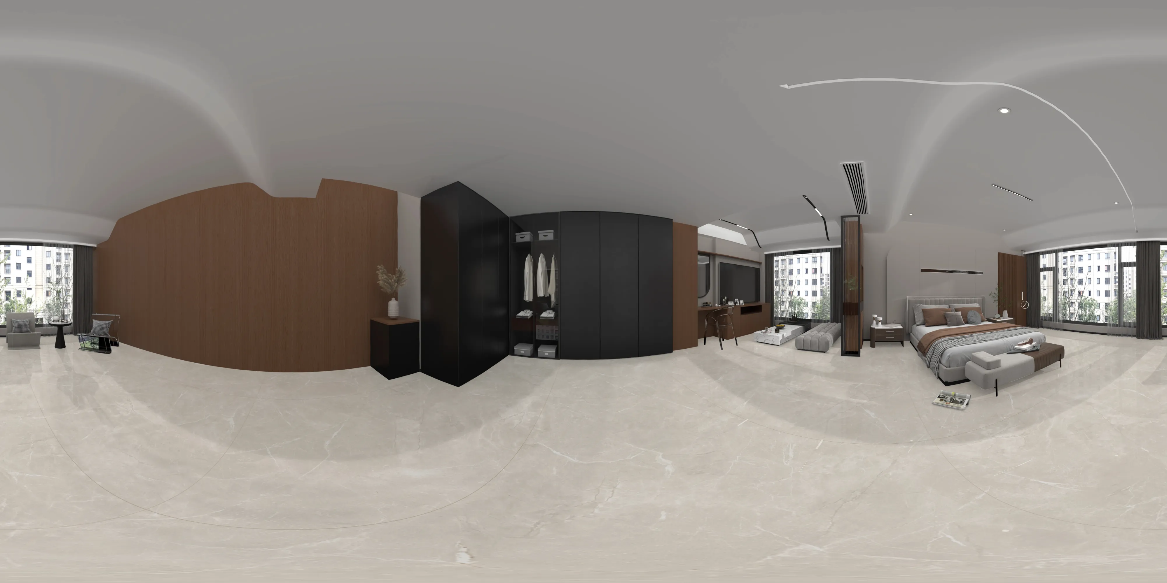A 360 degree room with Felice Pearl tiles