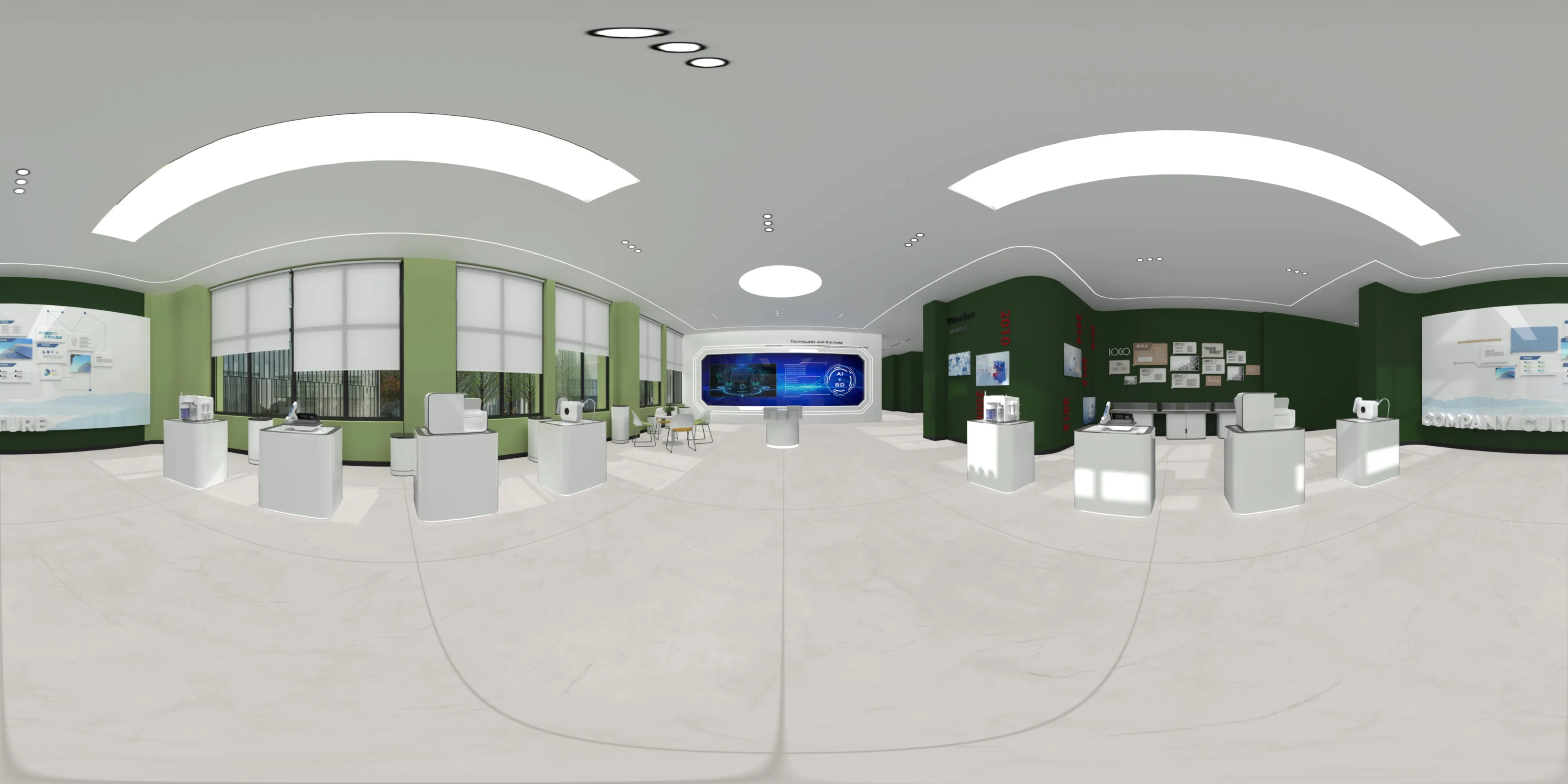 A 360 degree room with Fenno Grey tiles