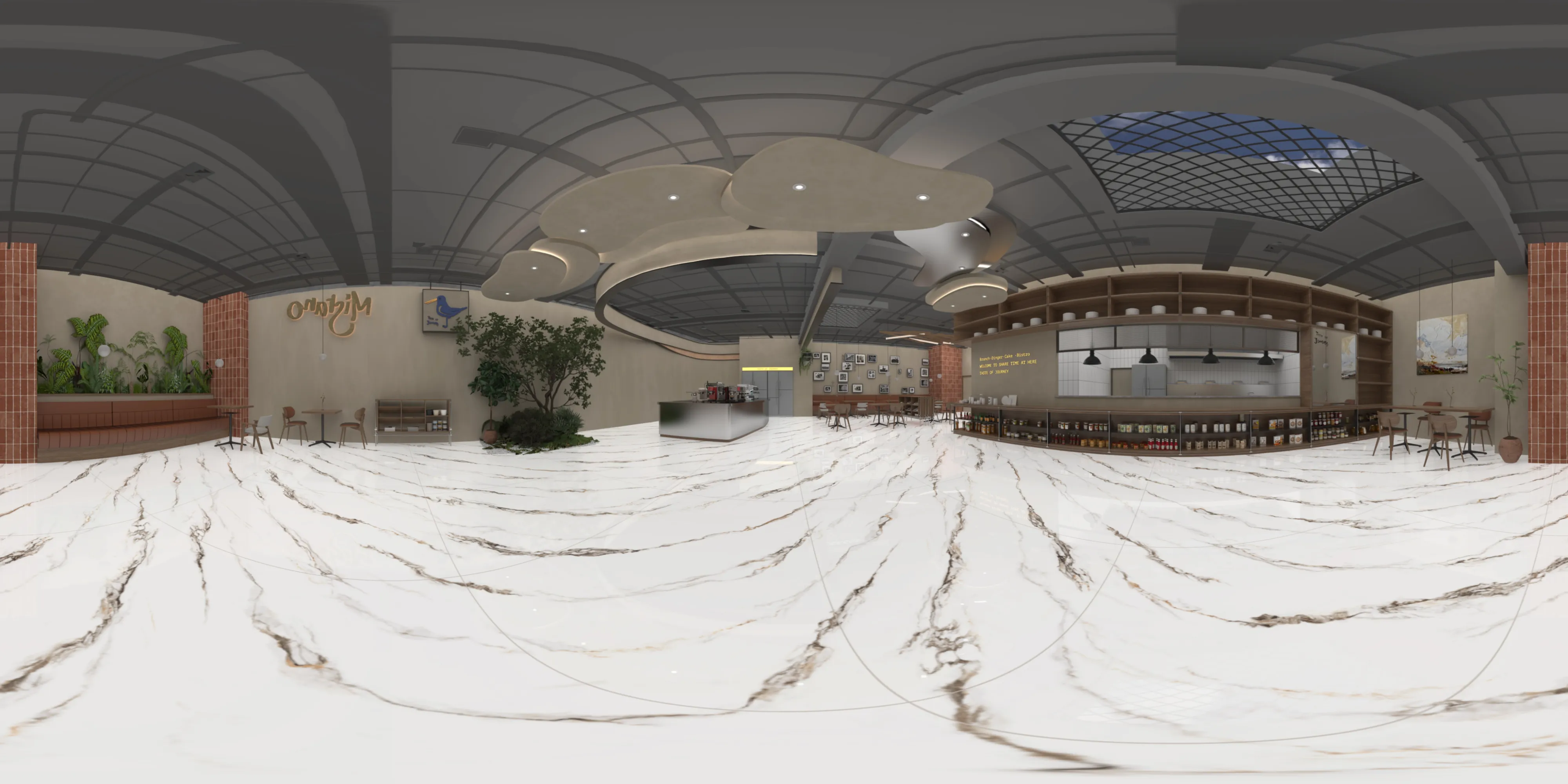 A 360 degree room with Niro White tiles