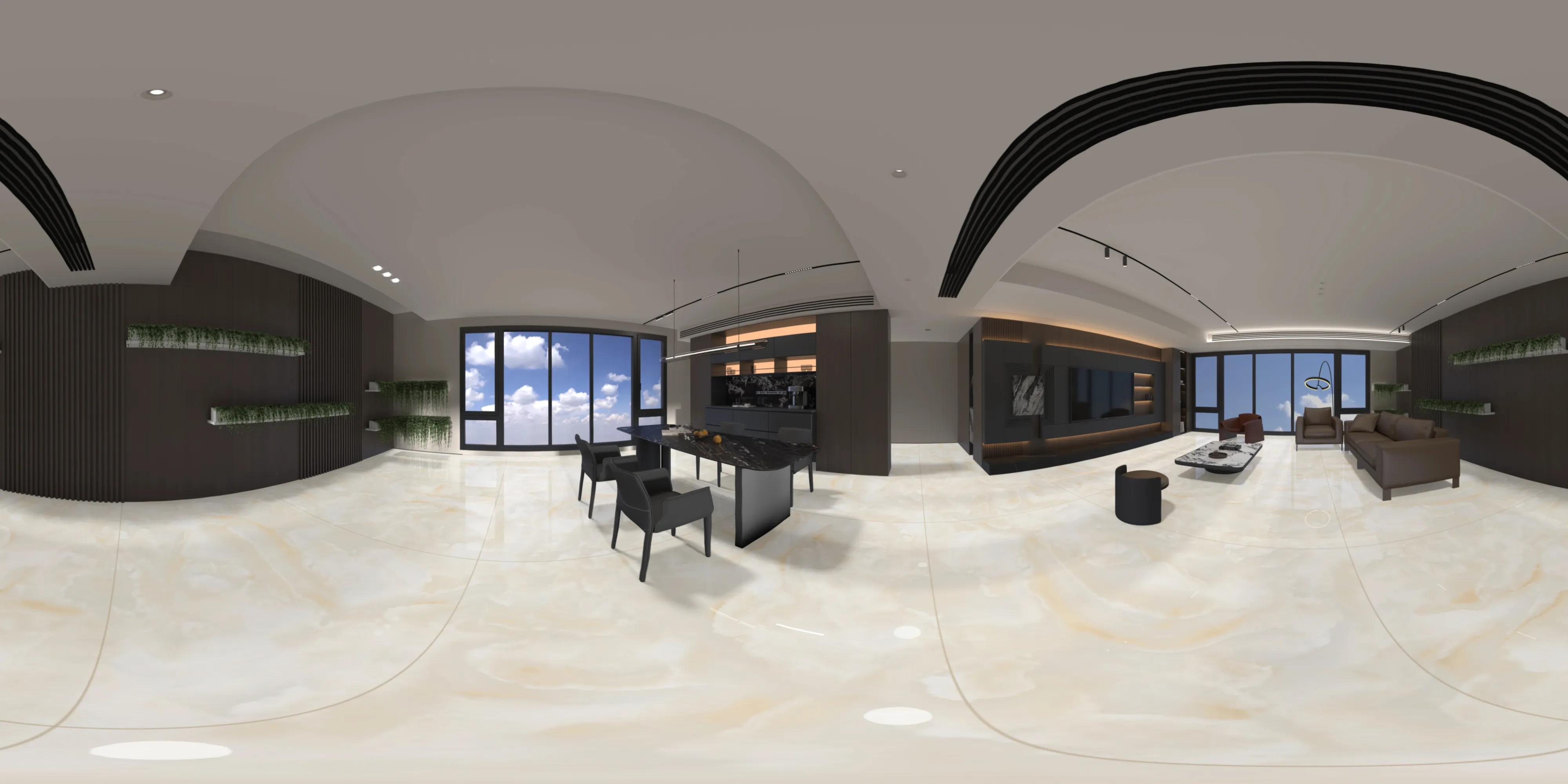 A 360 degree room with Shell Onyx tiles