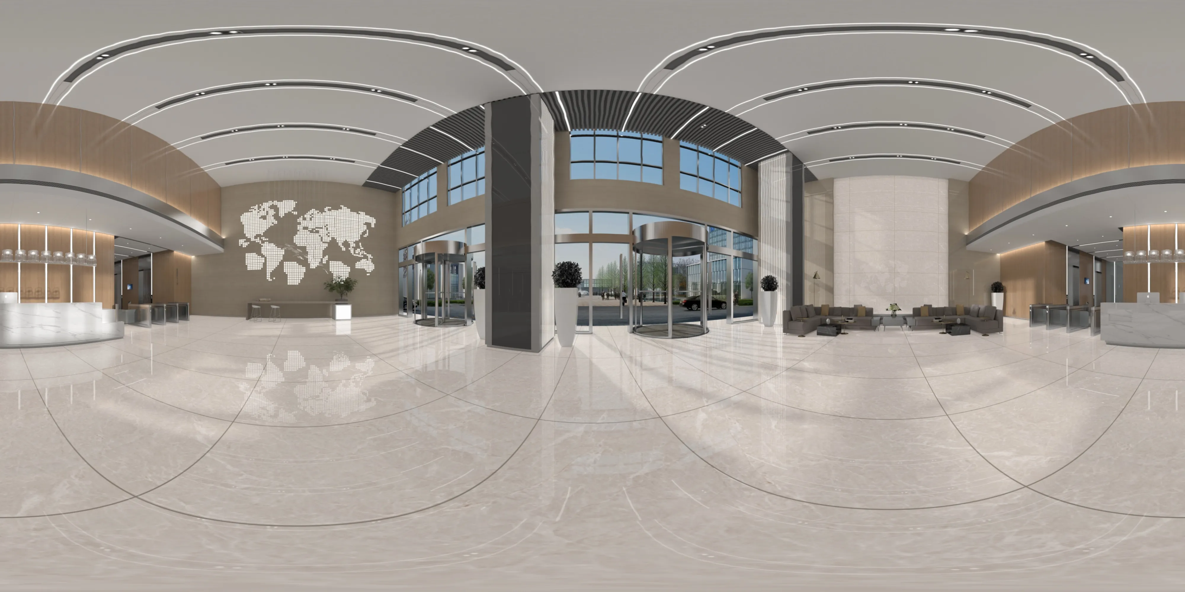 A 360 degree room with Spykar Ash tiles
