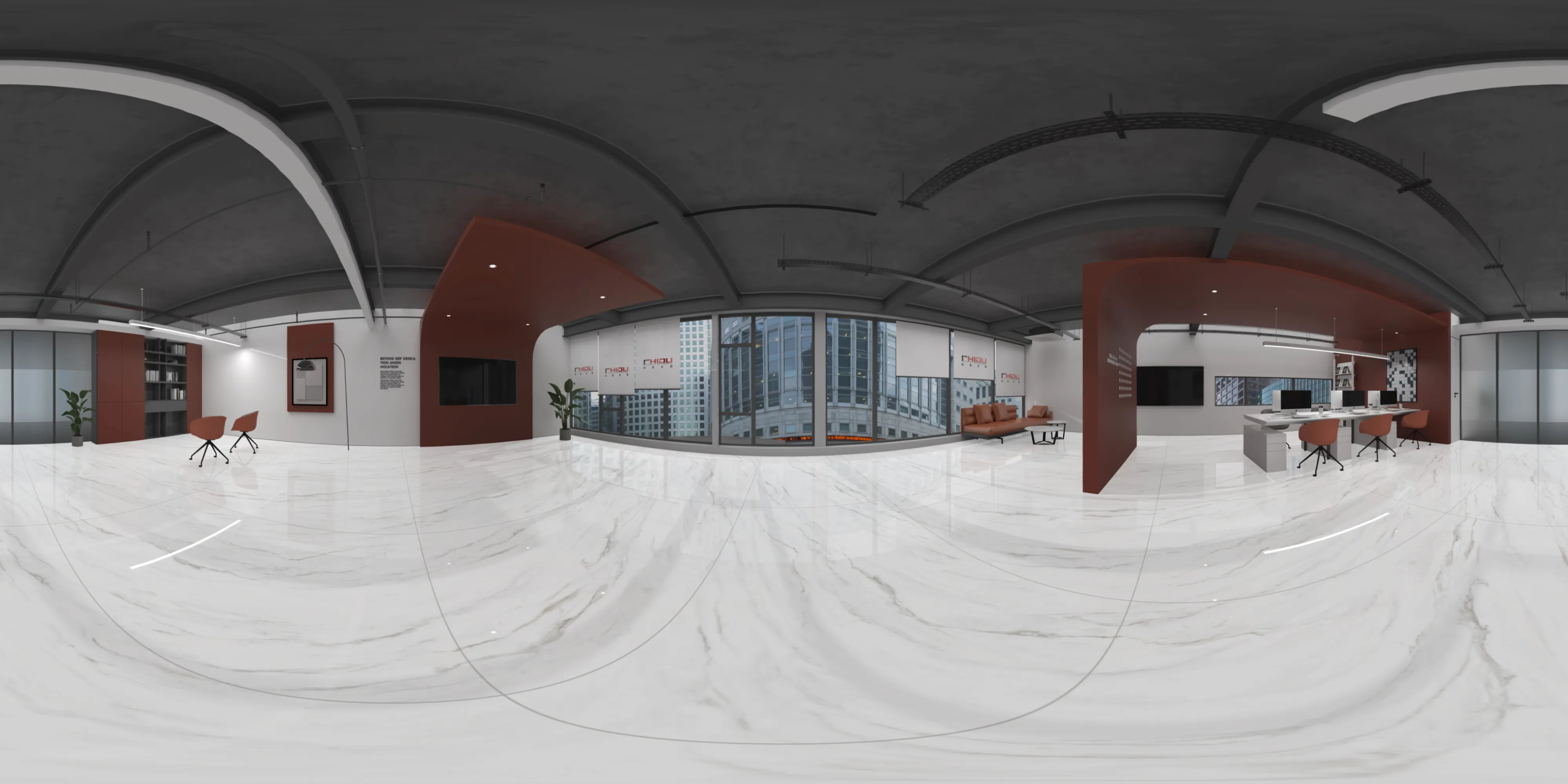 A 360 degree room with Statuario Dior tiles