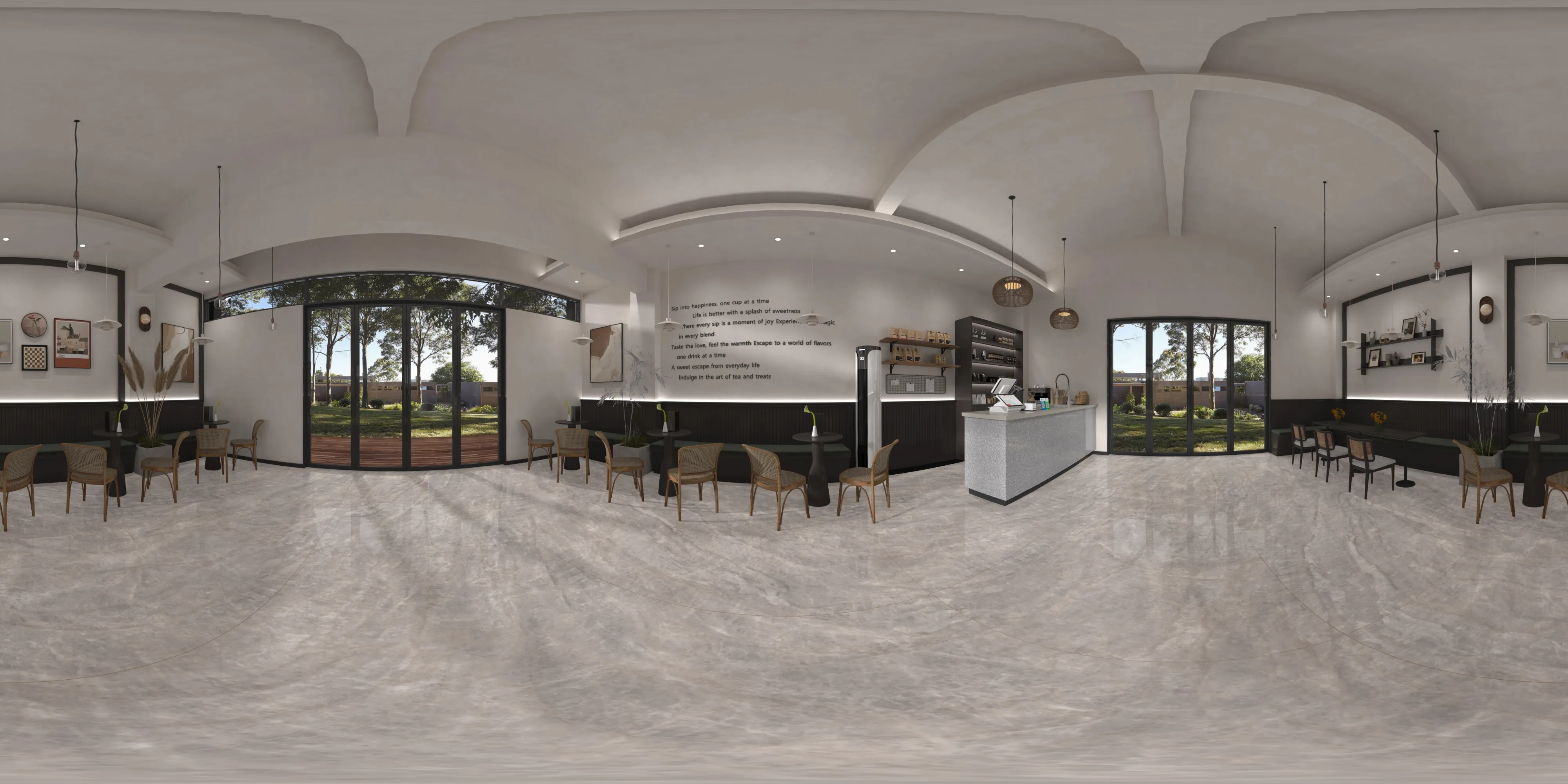 A 360 degree room with Tajmahal Grey tiles