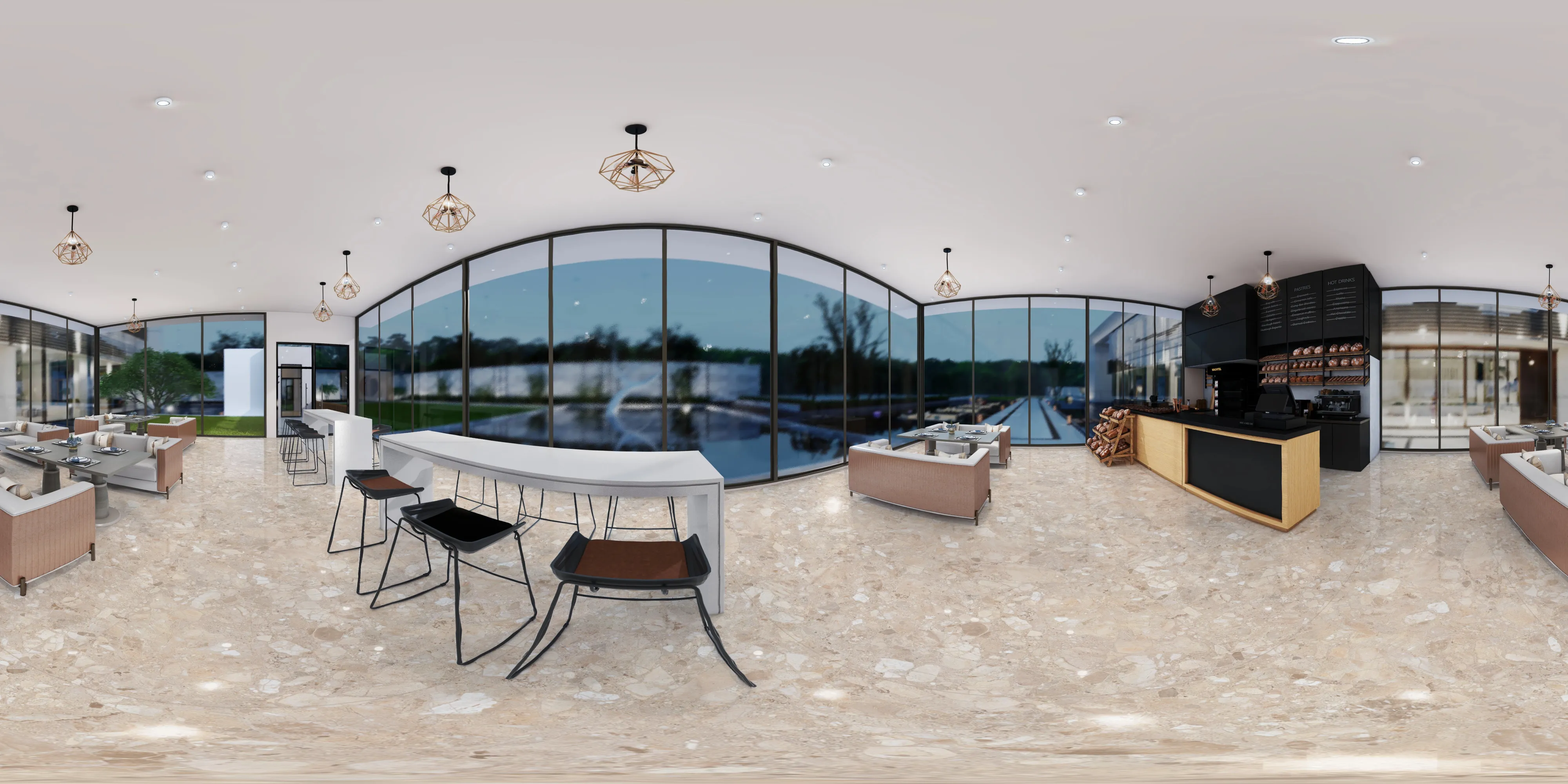 A 360 degree room with Terra Camel tiles