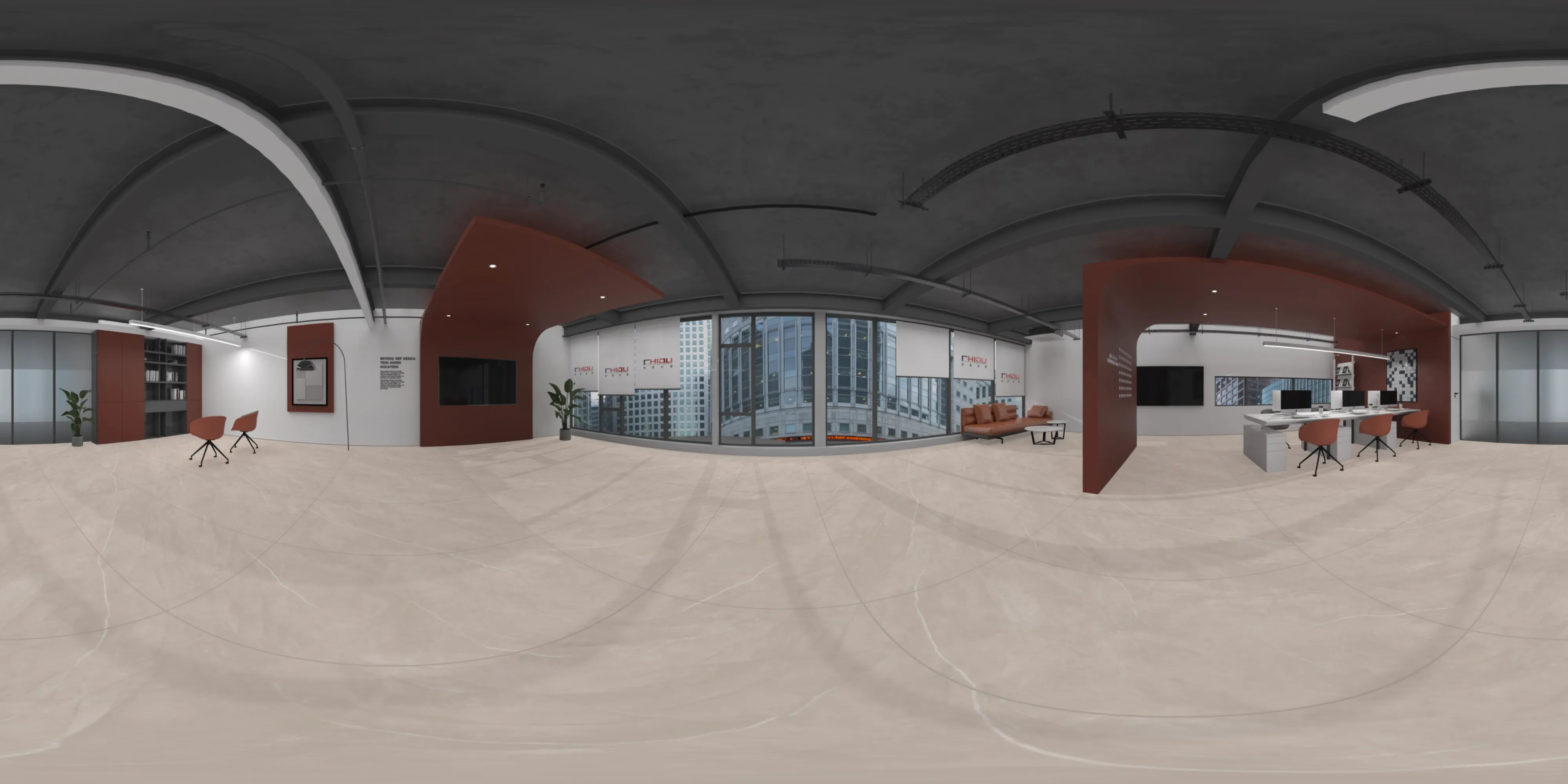 A 360 degree room with Wixon Taupe tiles